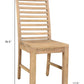 Set of Two Brown Solid Wood Ladder Back Dining Side Chairs
