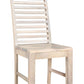 Set of Two White Wood Ladder Back Dining Side Chairs