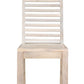 Set of Two White Wood Ladder Back Dining Side Chairs