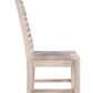 Set of Two White Wood Ladder Back Dining Side Chairs