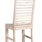 Set of Two White Wood Ladder Back Dining Side Chairs
