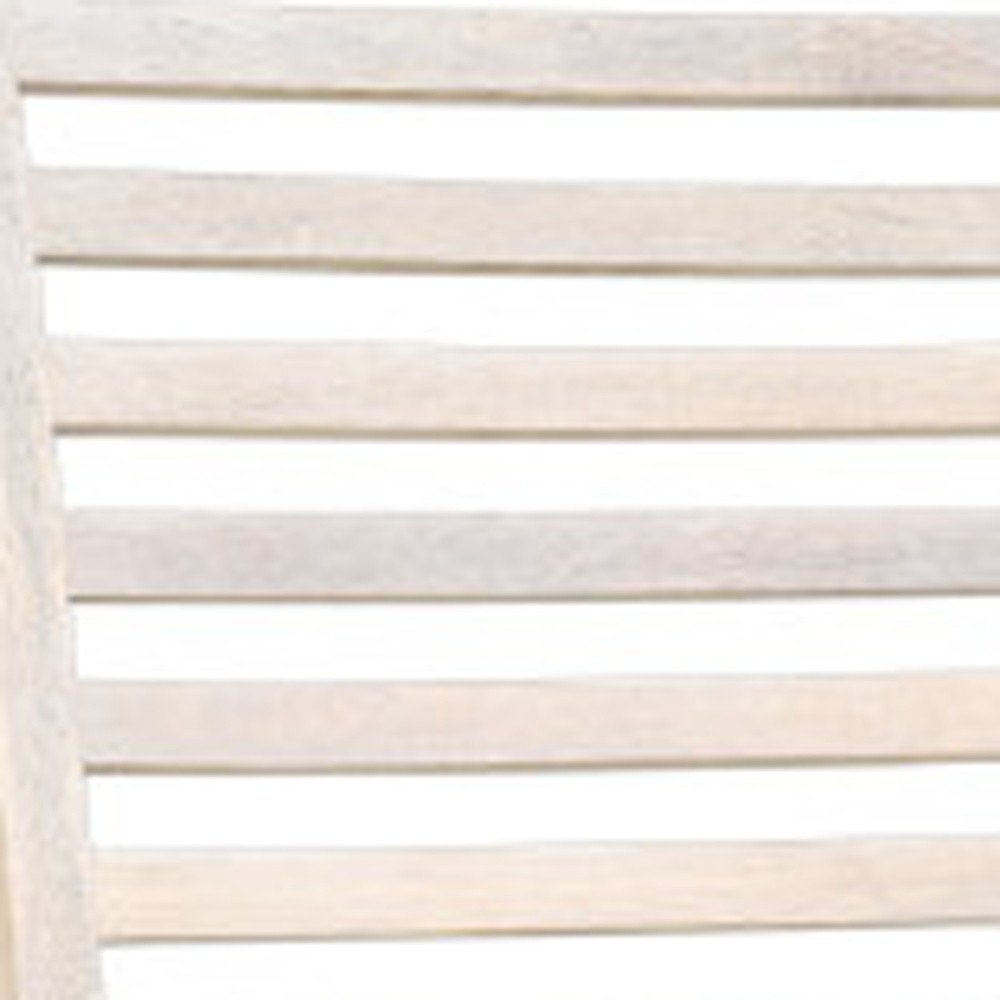 Set of Two White Wood Ladder Back Dining Side Chairs