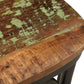 Set of Two Brown And Black Metal And Wood Cross Back Dining Side Chairs