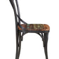 Set of Two Brown And Black Metal And Wood Cross Back Dining Side Chairs