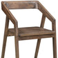 Dark Brown Solid Wood Open Back Dining Arm Chair