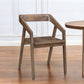 Dark Brown Solid Wood Open Back Dining Arm Chair