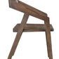 Dark Brown Solid Wood Open Back Dining Arm Chair