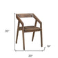 Dark Brown Solid Wood Open Back Dining Arm Chair