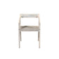 White Solid Wood Open Back Dining Arm Chair