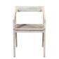 White Solid Wood Open Back Dining Arm Chair