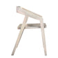 White Solid Wood Open Back Dining Arm Chair