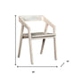 White Solid Wood Open Back Dining Arm Chair