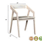 White Solid Wood Open Back Dining Arm Chair