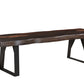 68" Dark Brown and Black Distressed Solid Wood Dining Bench
