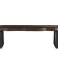 68" Dark Brown and Black Distressed Solid Wood Dining Bench