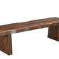 68" Dark Brown Solid Wood Dining Bench