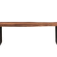 66" Brown And Black Solid Wood Dining bench