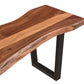 66" Brown And Black Solid Wood Dining bench