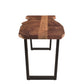 66" Brown And Black Solid Wood Dining bench