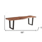 66" Brown And Black Solid Wood Dining bench