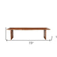 73" Brown Solid Wood Dining Bench