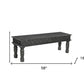 58" Black Floral Distressed Solid Wood Dining Bench