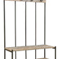 71" Black And Brown Metal And Solid Wood Four Hooks Freestanding Coat Rack