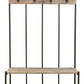 71" Black And Brown Metal And Solid Wood Four Hooks Freestanding Coat Rack