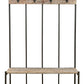 71" Black And Brown Metal And Solid Wood Four Hooks Freestanding Coat Rack