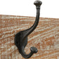 71" Black And Brown Metal And Solid Wood Four Hooks Freestanding Coat Rack