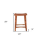 26" Brown Solid Wood Backless Bar Chair