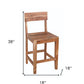 18" Brown Solid Wood Counter Height Bar Chair