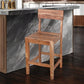18" Brown Solid Wood Counter Height Bar Chair