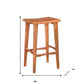 32" Brown Solid Wood Backless Counter Height Bar Chair