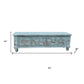 54" Aqua Carved And Distressed Solid Wood Lift Top Coffee Table