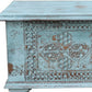 54" Aqua Carved And Distressed Solid Wood Lift Top Coffee Table