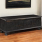 54" Black Solid Wood Distressed Lift Top Solid Coffee Table