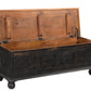 54" Black Solid Wood Distressed Lift Top Solid Coffee Table