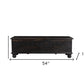 54" Black Solid Wood Distressed Lift Top Solid Coffee Table