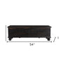 54" Black Solid Wood Distressed Lift Top Solid Coffee Table