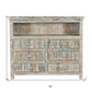 50" White Distressed Reclaimed Wood Open And Enclosed Storage Entertainment Center