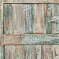 50" White Distressed Reclaimed Wood Open And Enclosed Storage Entertainment Center