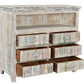 50" White Distressed Reclaimed Wood Open And Enclosed Storage Entertainment Center