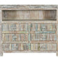 50" White Distressed Reclaimed Wood Open And Enclosed Storage Entertainment Center