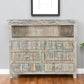 50" White Distressed Reclaimed Wood Open And Enclosed Storage Entertainment Center