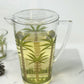 2.5 Quart Clear and Green Palm Tree Acrylic Pitcher