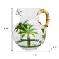 3 Quart Clear and Green Palm Tree Acrylic Pitcher