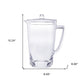 Clear And Blue Acrylic Convex Curve Shape Stemless Pitcher