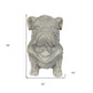 16" Gray Polyresin Dog Hand Painted Statue