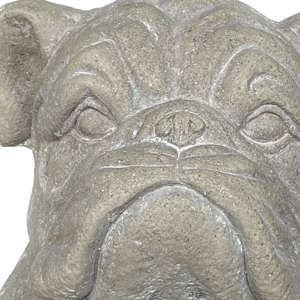 16" Gray Polyresin Dog Hand Painted Statue